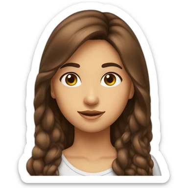 fille-brune-longs-cheveux-aux-yeux-marrons-étudiante sticker