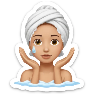 A women washing her face sticker