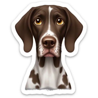 brown gsp dog French Pointer, dark brown roan with eyes, no white spots sticker