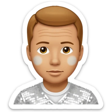 Donnie Wahlberg from NKOTB with golden brown hair, white sequin outfit sticker