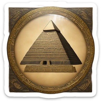 big disk of Vinyl record cutting Egypt pyramid sticker
