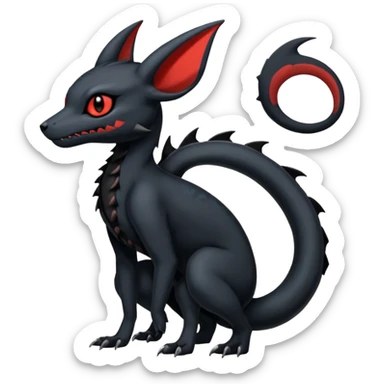 Edgy gothic dark Salandit-Umbreon-Amaura-hybrid-fusion (full body) sticker