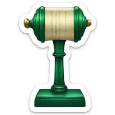 Green judge hammer with a nine sticker