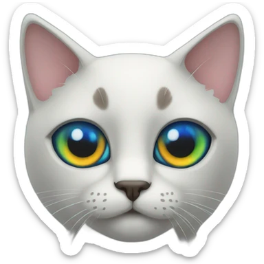 cat with kaleidoscope eyes sticker