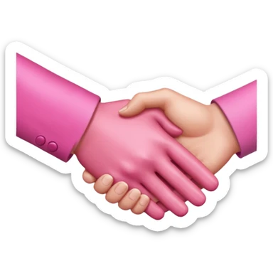 handshake pink hands sticker