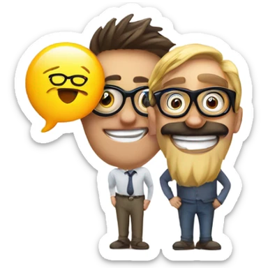 Two nerd face emojis talking  sticker