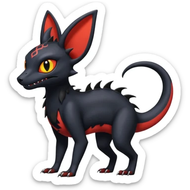  Spooky Gothic Salandit-Umbreon-Litten-Noibat-Fakémon-hybrid-creature (full body)  sticker