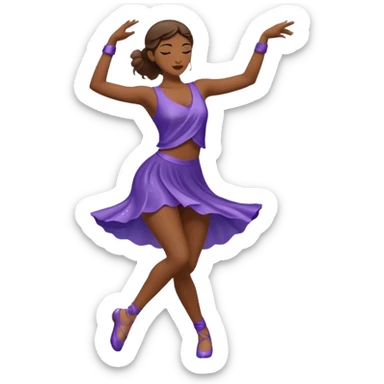 Brown silhouette female dancer in the rain sticker