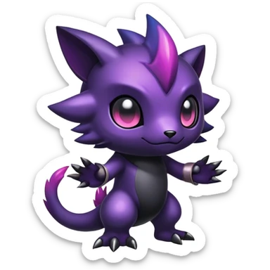 Cute cool colorful dark nebula fantasy-Fakemon-Digimon-animal-hybrid full body sticker