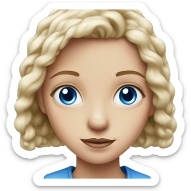 realistic portrait of girl with blue eyes sticker