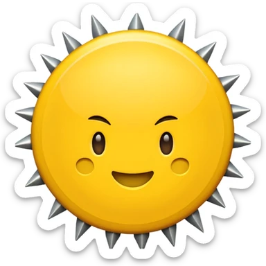 Has un círculo  amarillo con puas amarillas y una pleca dentro sticker