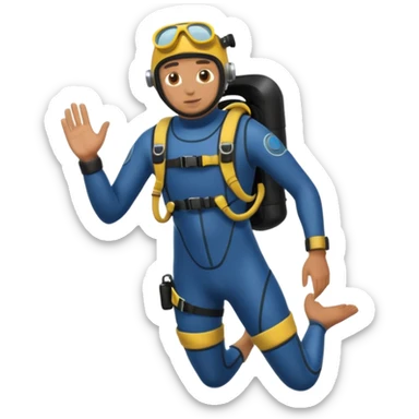 diver man swimming full body with full scuba gear
 sticker