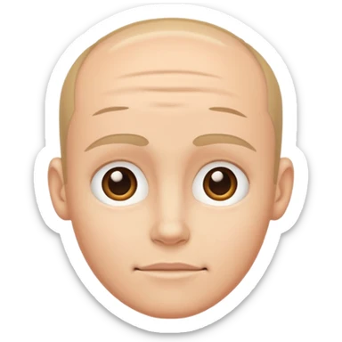 emoji of a human forehead only, showing the area between eyebrows and hairline, simple cartoon style sticker