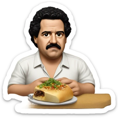 Pablo Escobar eating  sticker