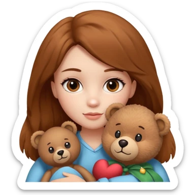 girl with single teddy bear sticker