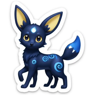 Dark-Deep-Cobalt-Blue Aural Spiritual Nebulae Starry Sparkly Swirly-patterned Star-patterned Umbreon-spirit sticker