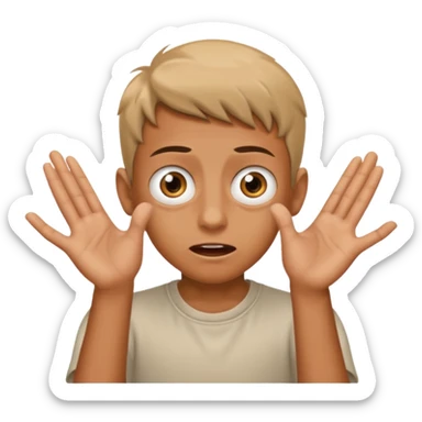 a boy he was using his hands, insane 67 sticker