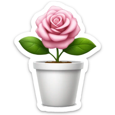 Flor rosa em um vaso branco  sticker