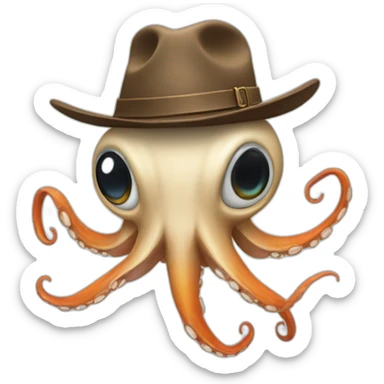 Squid wearing a stetson hat sticker