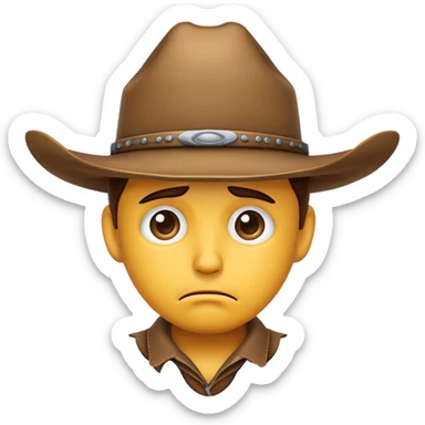 iOS cowboy emoji but sad sticker