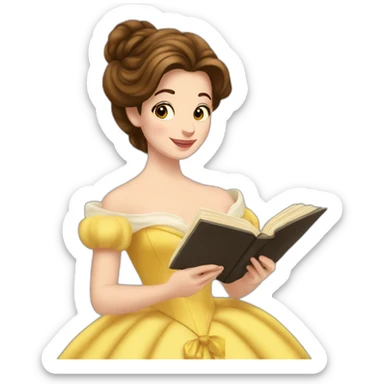 Princess Belle reading Jane austen sticker