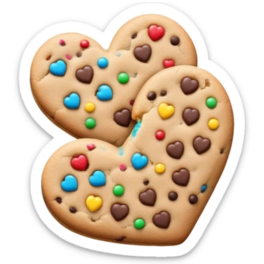 Cookie heart twins  sticker