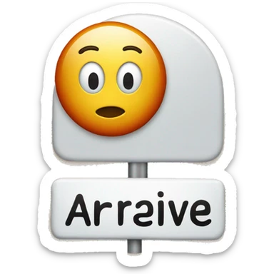 sign with text "J'arrive" on it sticker