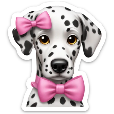 Dalmatian dog with pink bow sticker