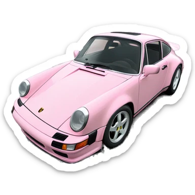 Porche 911 baby pink sticker