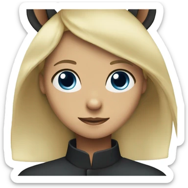 Black horse with blonde, blue eyes girl  sticker
