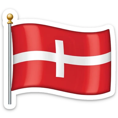 Danish flag with yellow cross instead of white sticker