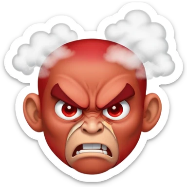 Angry with steam coming out of the ears sticker