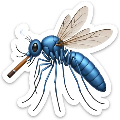 mosquito azul fumando un cigarro sticker