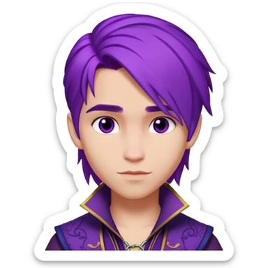 Mal from Disney's Descendants with purple hair sticker