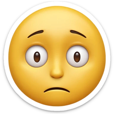 3D illustration of an emoji with a dejected or worried facial expression. sticker