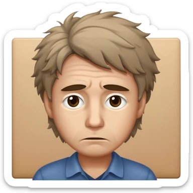 a shop owner who is not satisfied with local sales and is sad and tired of getting no response sticker