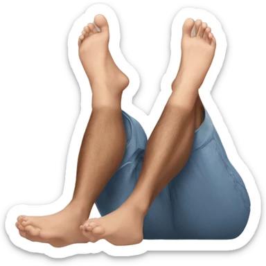 Feet up in the air and hands on the chin  sticker