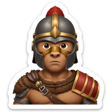 a bear Roman Gladiator, half upper body sticker