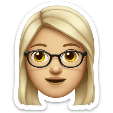 girl with glasses and chubby cheeks sticker