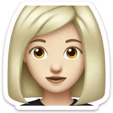 pale skin young woman with a black short hair shirt sticker