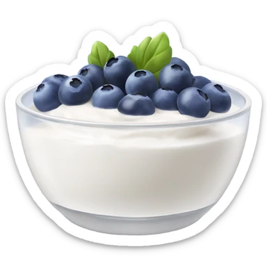 Cristal yogurt bowl with blueberries sticker