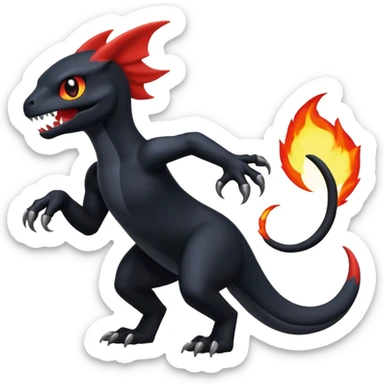 Shiny Duskull-Salandit-Umbreon-Charmeleon-Fakémon-hybrid-creature (full body)  sticker