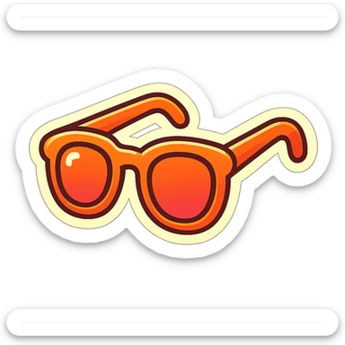 sunglasses with bold outlines, no color, retro sticker style sticker