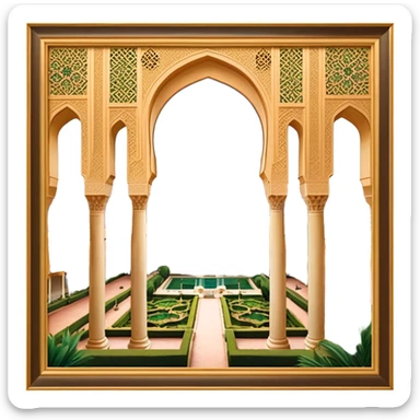 ​Cinematic Realistic Alhambra, depicted as a panoramic, zoomed-out view of the entire majestic Moorish palace complex with intricate arches, expansive courtyards, and lush gardens stretching into the distance, bathed in soft golden light that accentuates its opulent historical grandeur, sticker