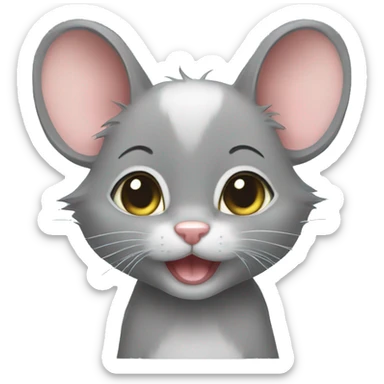 mouse ang grey kitten sticker