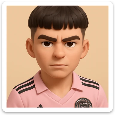 this image in 3d-emoji style with a confident Slavic face and a slimmer face sticker