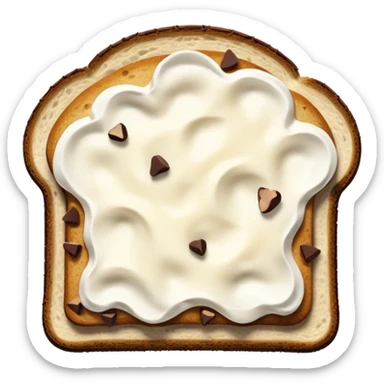 a toast with ricotta and chocolate chips (drops) on top sticker
