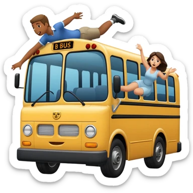 Man throwing woman into a bus bumper  sticker