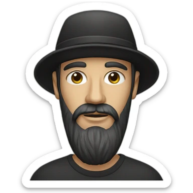 bearded designer expert slavic man with black stussy cap sticker