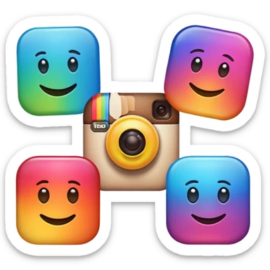 Instagram logo's emoji with colour sticker